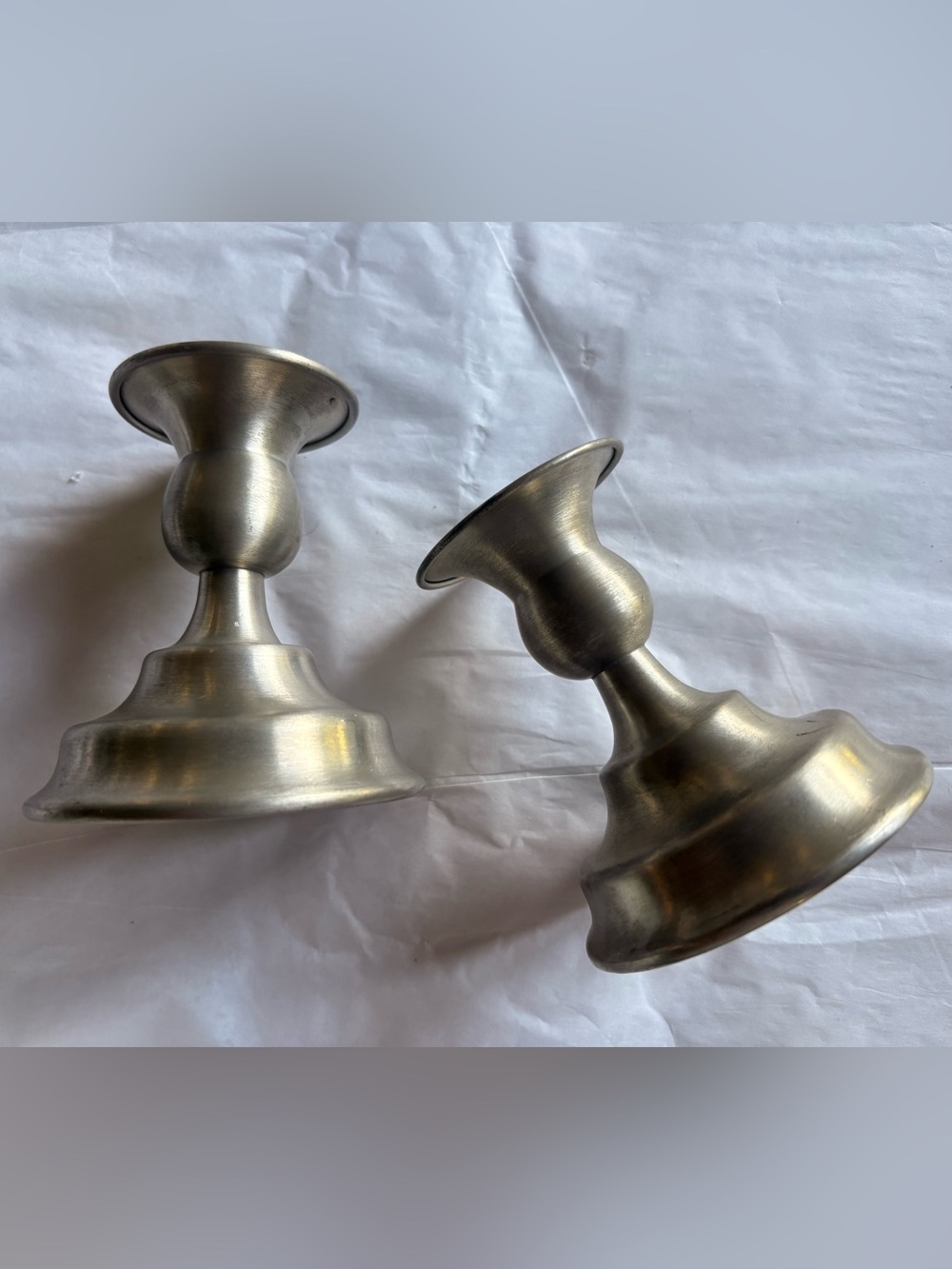 Leonard Genuine Pewter Candlestick Pair Weighted Vintage Made In Bolivia Set 2